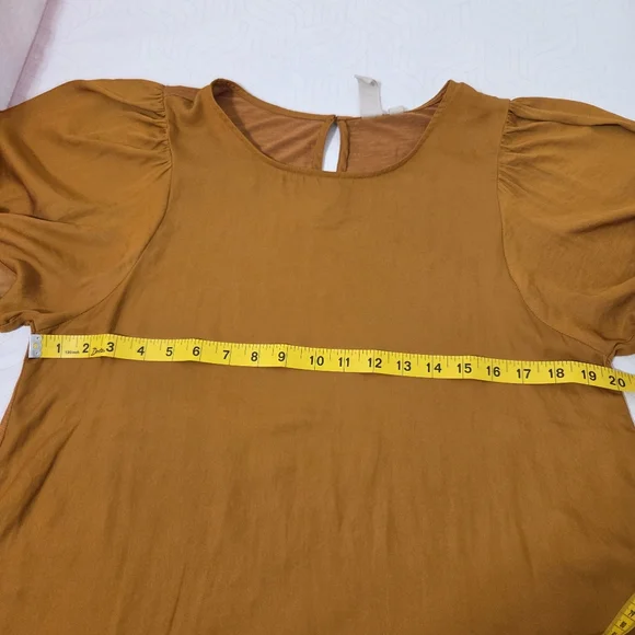 Anthropologie Dolan Mustard Puff Sleeve Top - Picture 10 of 14
